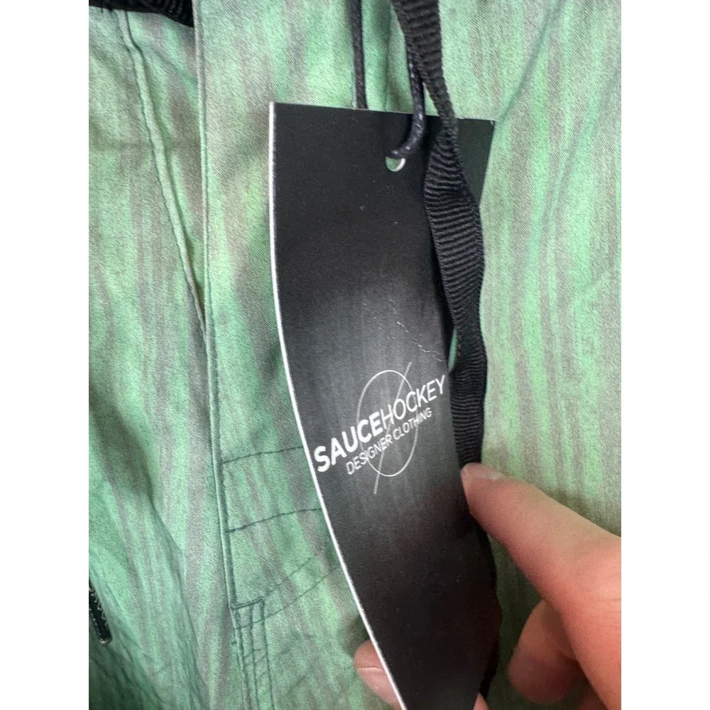 Sauce Hockey Hotel‎ 9er Board Shorts Green Grey Textured Print Mens 32/34 NEW
